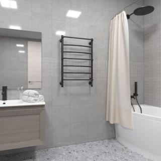 Электрический полотенцесушитель Larusso Евромикс П7 50x80см чёрный матовый 4670078536488